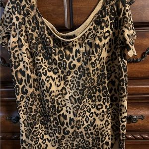 Leopard print A Rare Bird distressed top, size  s/m